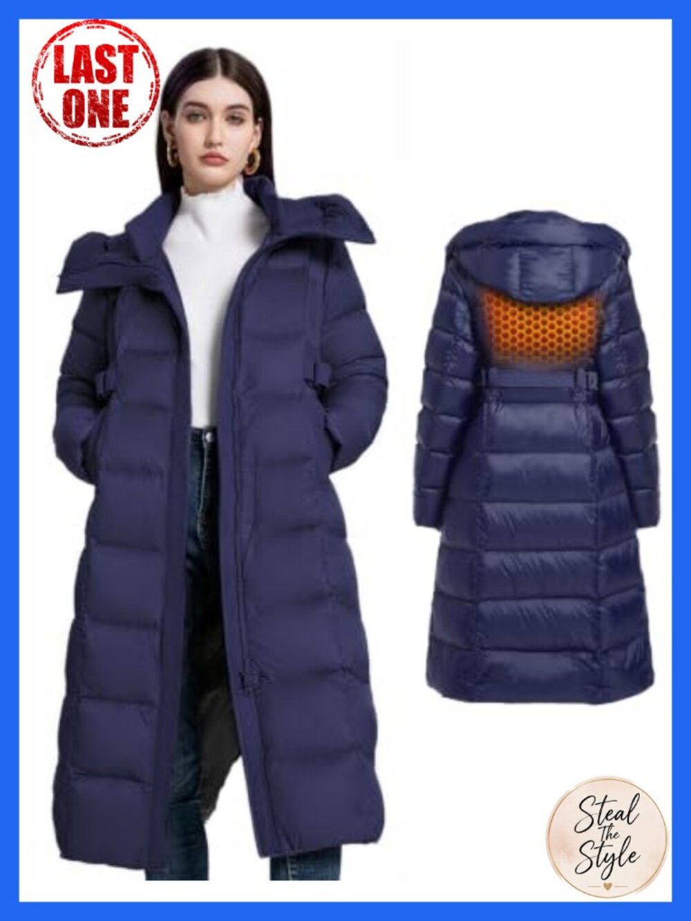Women's Full Length 800 Fill Duck Down Puffer Coat Hooded Winter